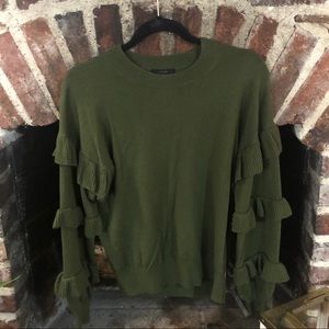 J.crew small ruffle sleeve crew neck sweater